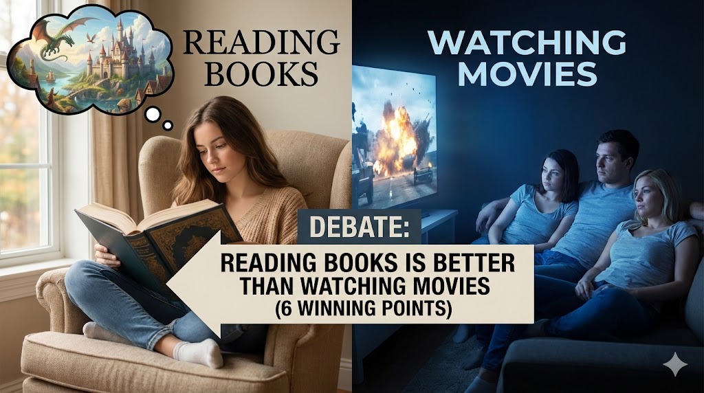 Debate: Reading Books is Better Than Watching Movies (6 Winning Points)