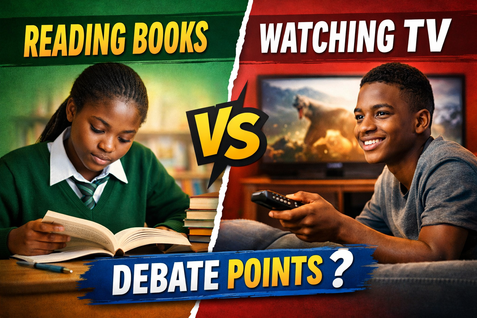 Debate on reading books is better than watching TV
