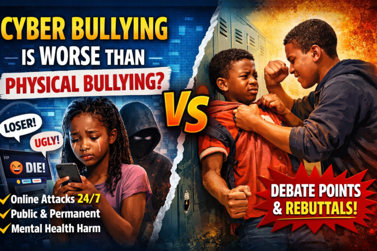 Debate on Cyber Bullying Is Worse Than Physical Bullying: Points, Rebuttals, and Conclusion
