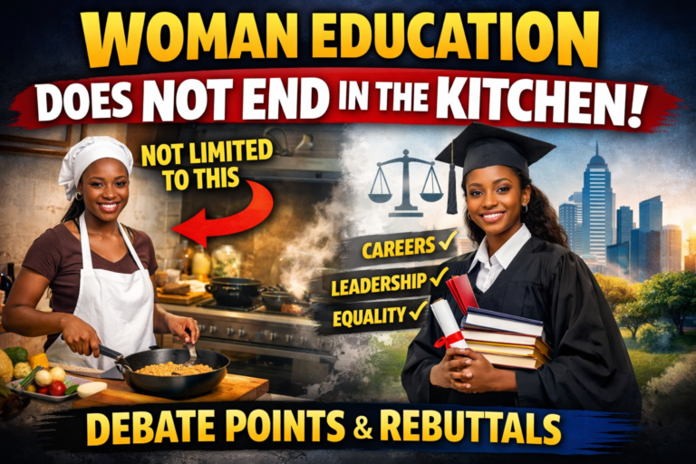 Woman Education Does Not End in the Kitchen Debate Points: Strong Arguments and Rebuttals